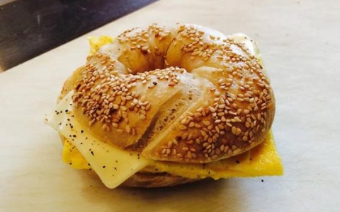 Egg and Cheese sandwich on bagel